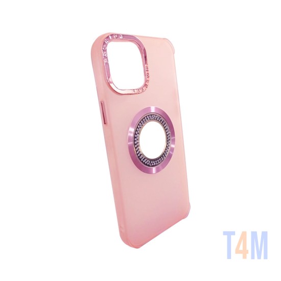 Silicone Case with Diamond Designe for Apple iPhone 15 Pro Pink